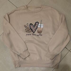 SHEIN Tan Graphic Fleece Top